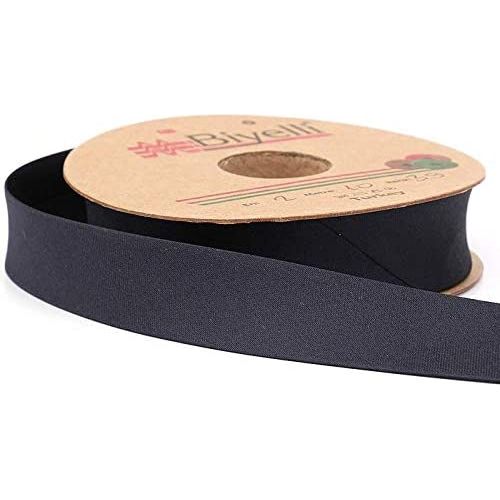 polyester satin bias binding tape (single fold) 20mm-13/16inch (10meters-10.93yds) 10 meter / dark blue