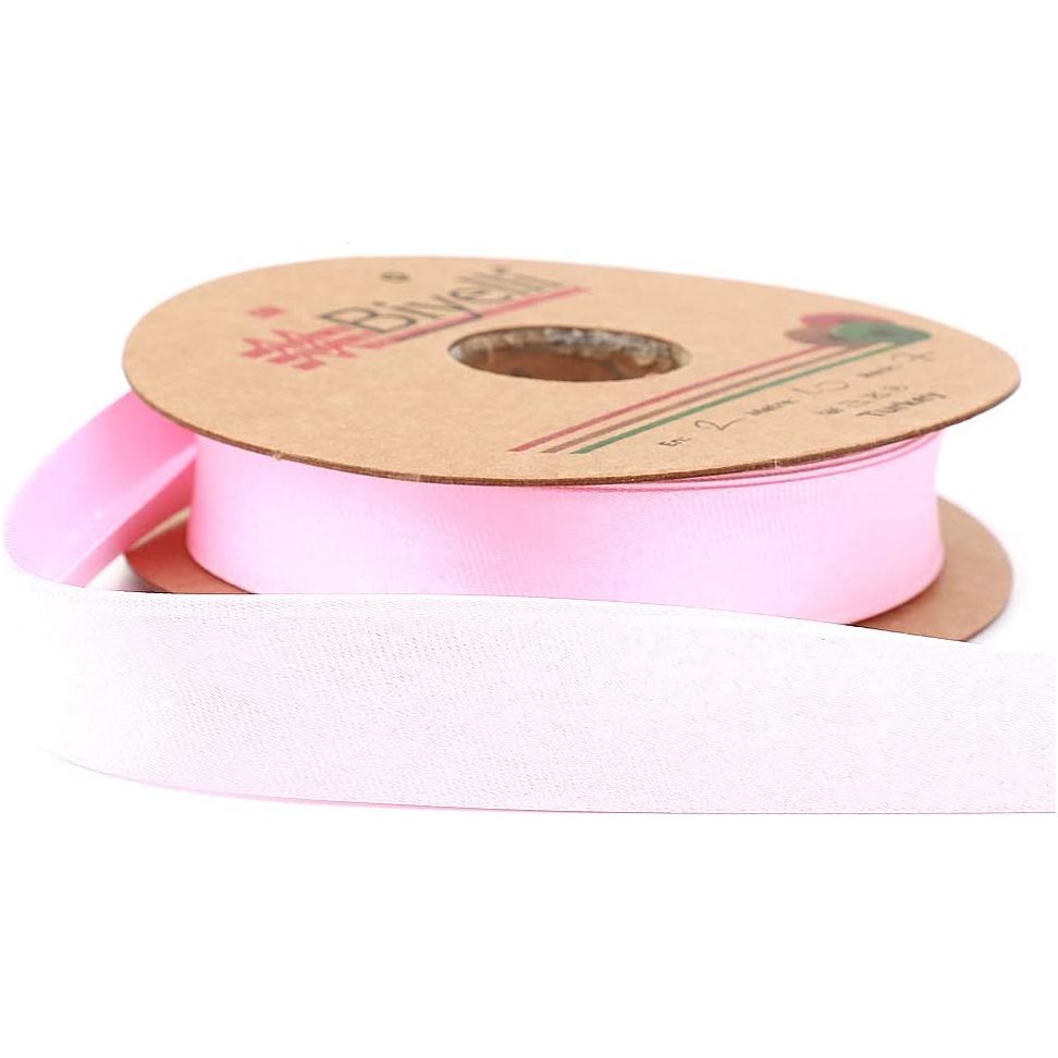 polyester satin bias binding tape (single fold) 20mm-13/16inch (10meters-10.93yds) 10 meter / pink