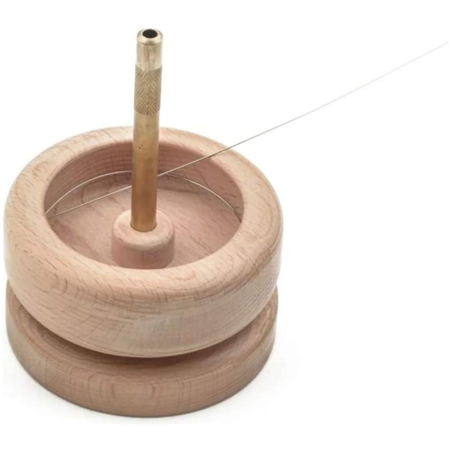 Small 3in Wooden Bead Spinner and Needles