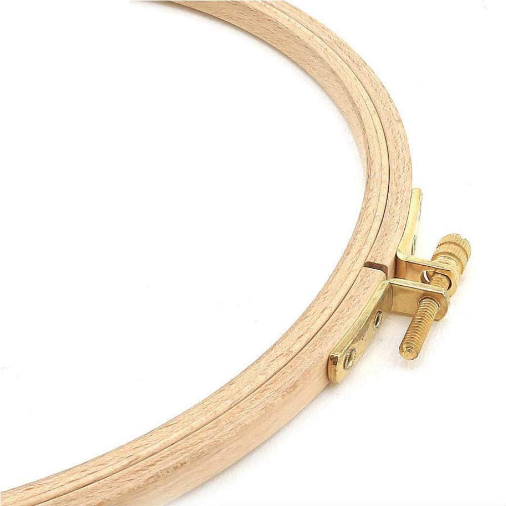 natural beech wood 8mm fine polished round embroidery hoop with brass adjustment screw