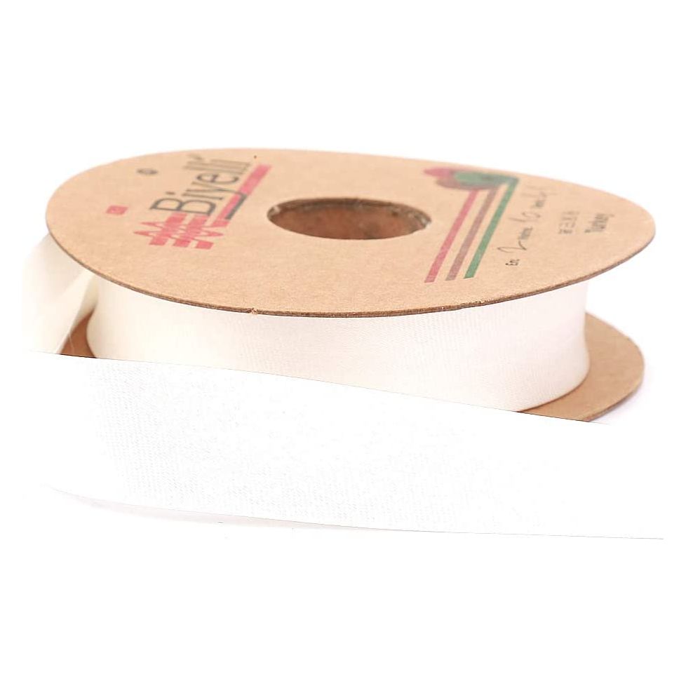 polyester satin bias binding tape (single fold) 20mm-13/16inch (10meters-10.93yds) 10 meter / white