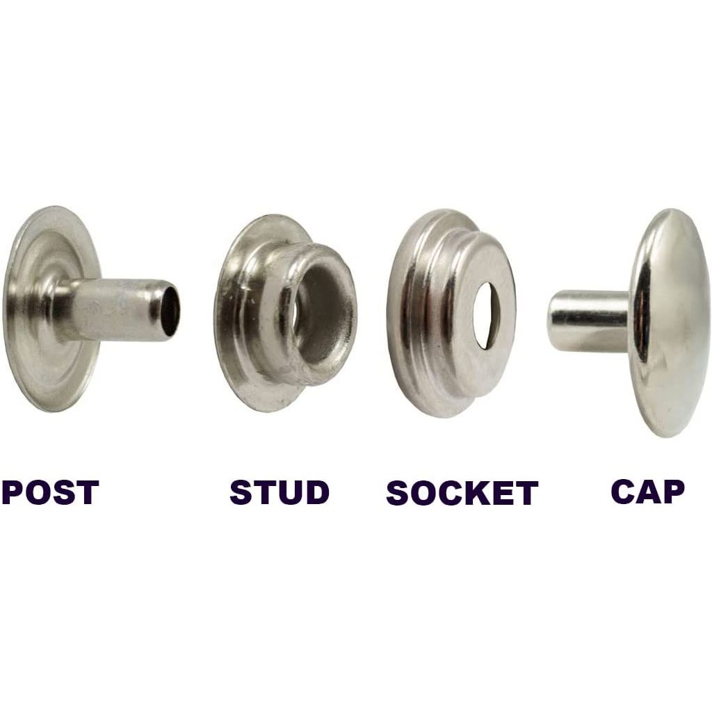 Rust Free Metal Silvertone Nickel Plate 12.5 mm Utility Snap Buttons ( Line 20 )