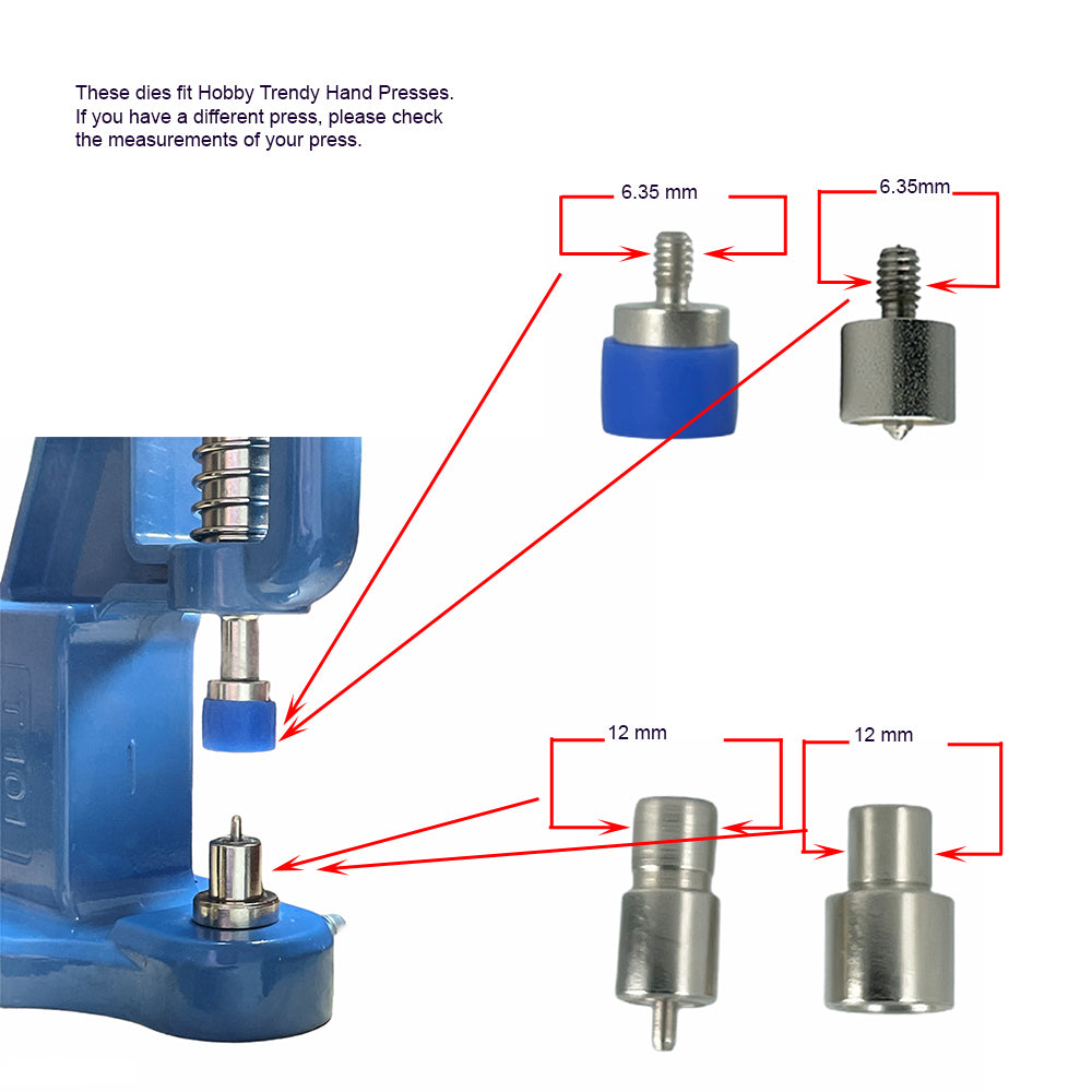 10 mm (vt2) fashion spring snap fastener dies kit
