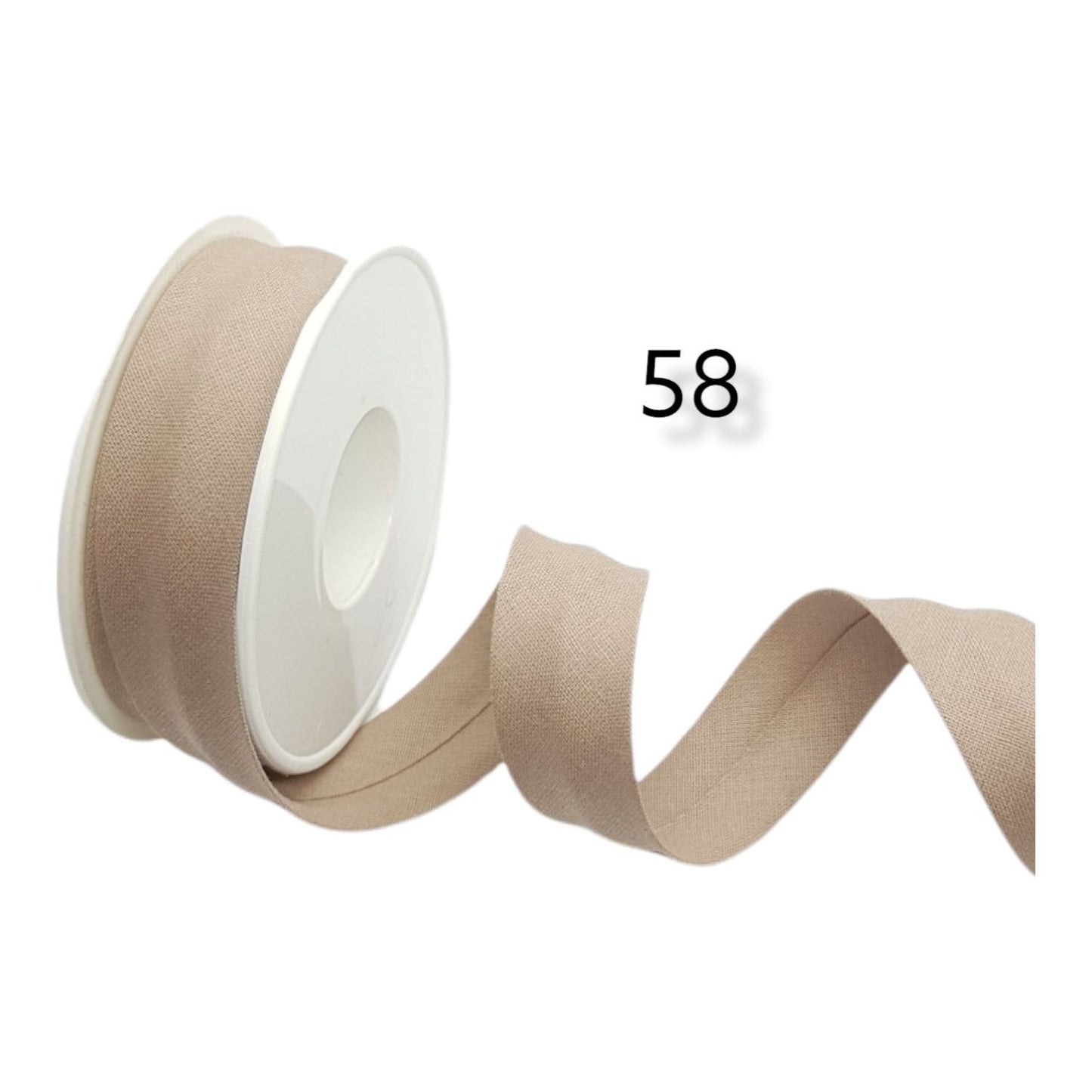 hobby trendy 100% cotton bias binding tape (single fold) 20mm-13/16inch (5meters- 5.46yards) for sewing, seaming, binding, hemming, piping, quilting 58 dark beige
