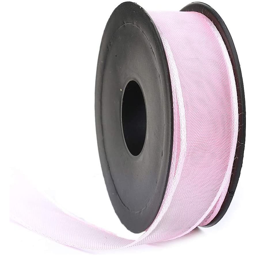 20 mt (21.9 yard) long 1" wide sheer organza ribbon for sewing embellishment ribbon for crafts gift wrapping wedding party decorations