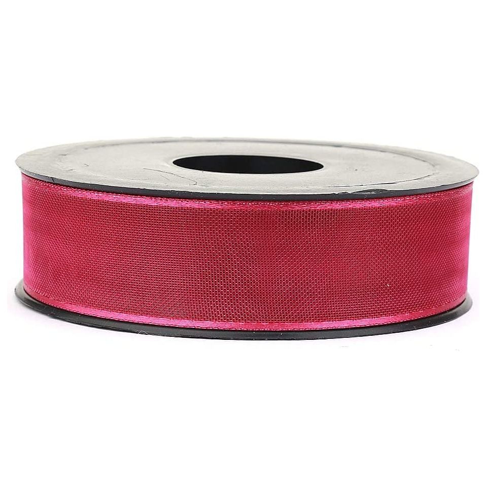 20 mt (21.9 yard) long 1" wide sheer organza ribbon for sewing embellishment ribbon for crafts gift wrapping wedding party decorations cherry
