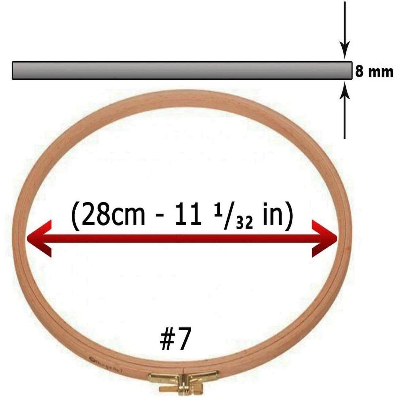 natural beech wood round quilt embroidery hoop with 8 different sizes to choose from 28cm - 11 ¹/₃₂ in