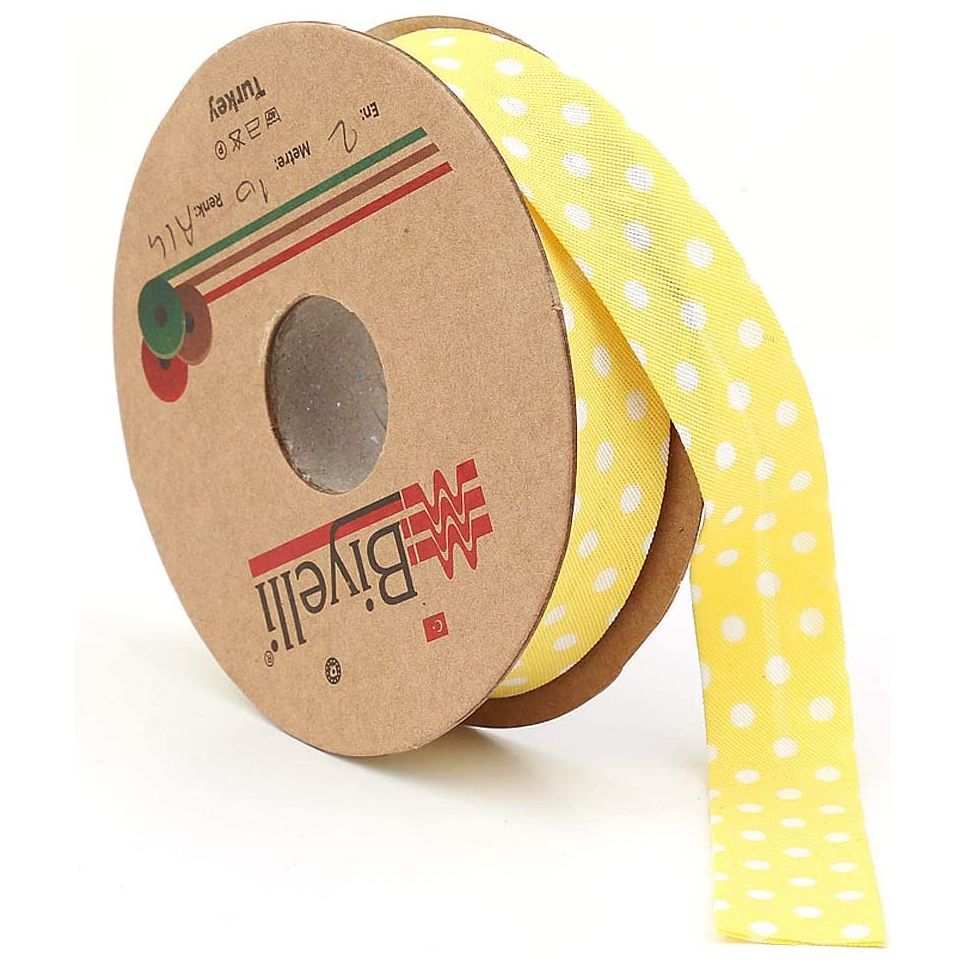 white polka dot bias binding tape (single fold) 20mm-13/16inch (10meters-10.93yds) various colors, diy garment accessories