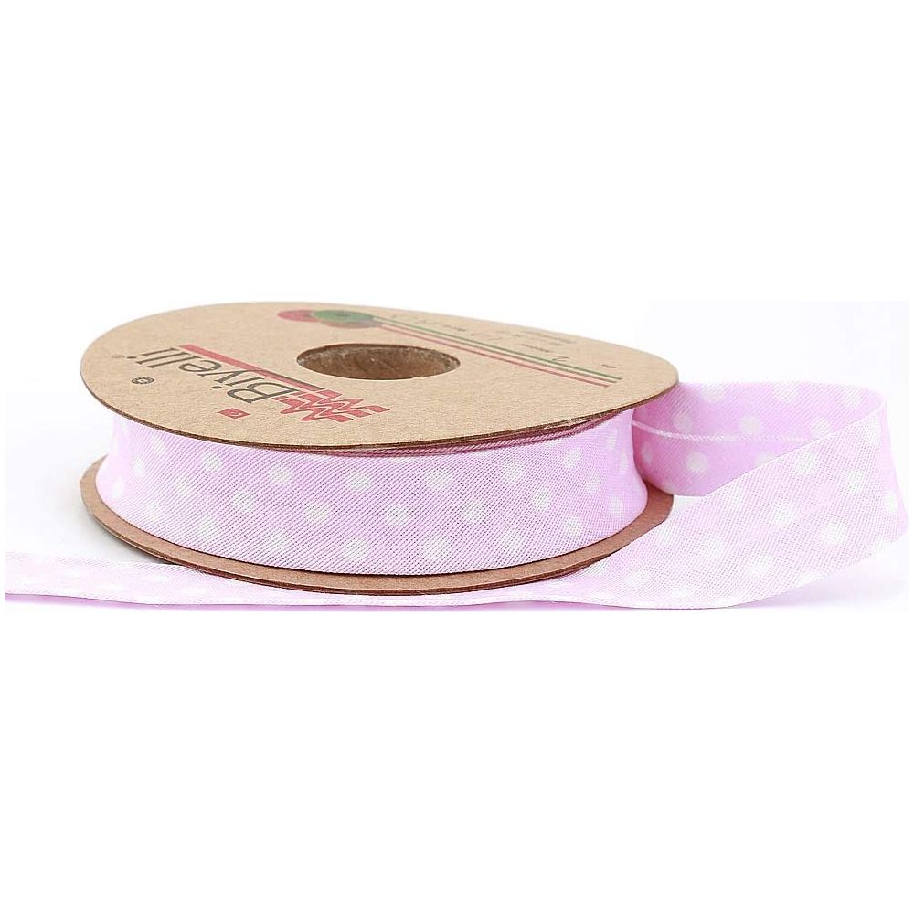 white polka dot bias binding tape (single fold) 20mm-13/16inch (10meters-10.93yds) various colors, diy garment accessories 10 meter / lilac