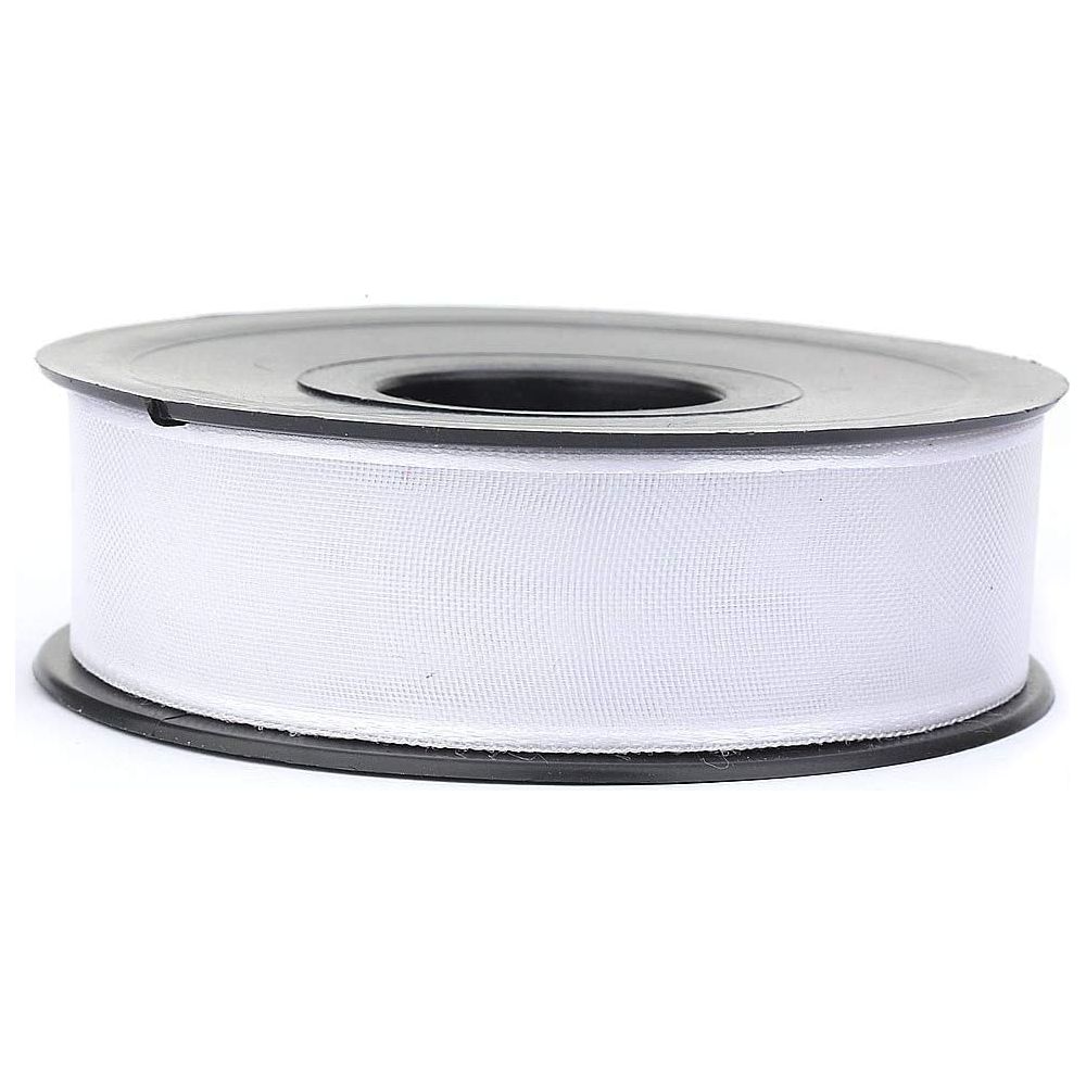 20 mt (21.9 yard) long 1" wide sheer organza ribbon for sewing embellishment ribbon for crafts gift wrapping wedding party decorations white
