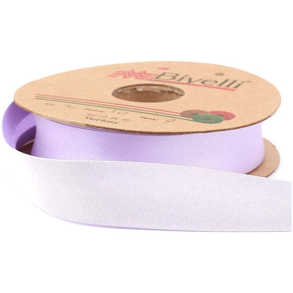 polyester satin bias binding tape (single fold) 20mm-13/16inch (10meters-10.93yds) 10 meter / lilac