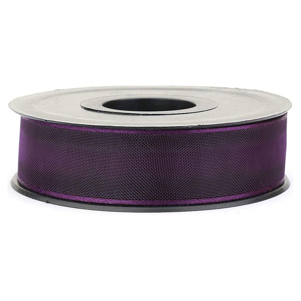 20 mt (21.9 yard) long 1" wide sheer organza ribbon for sewing embellishment ribbon for crafts gift wrapping wedding party decorations purple