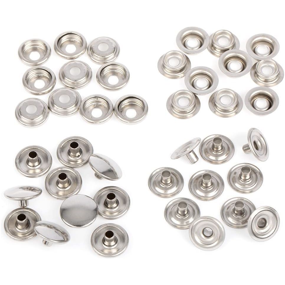 Rust Free Metal Silvertone Nickel Plate 12.5 mm Utility Snap Buttons ( Line 20 )