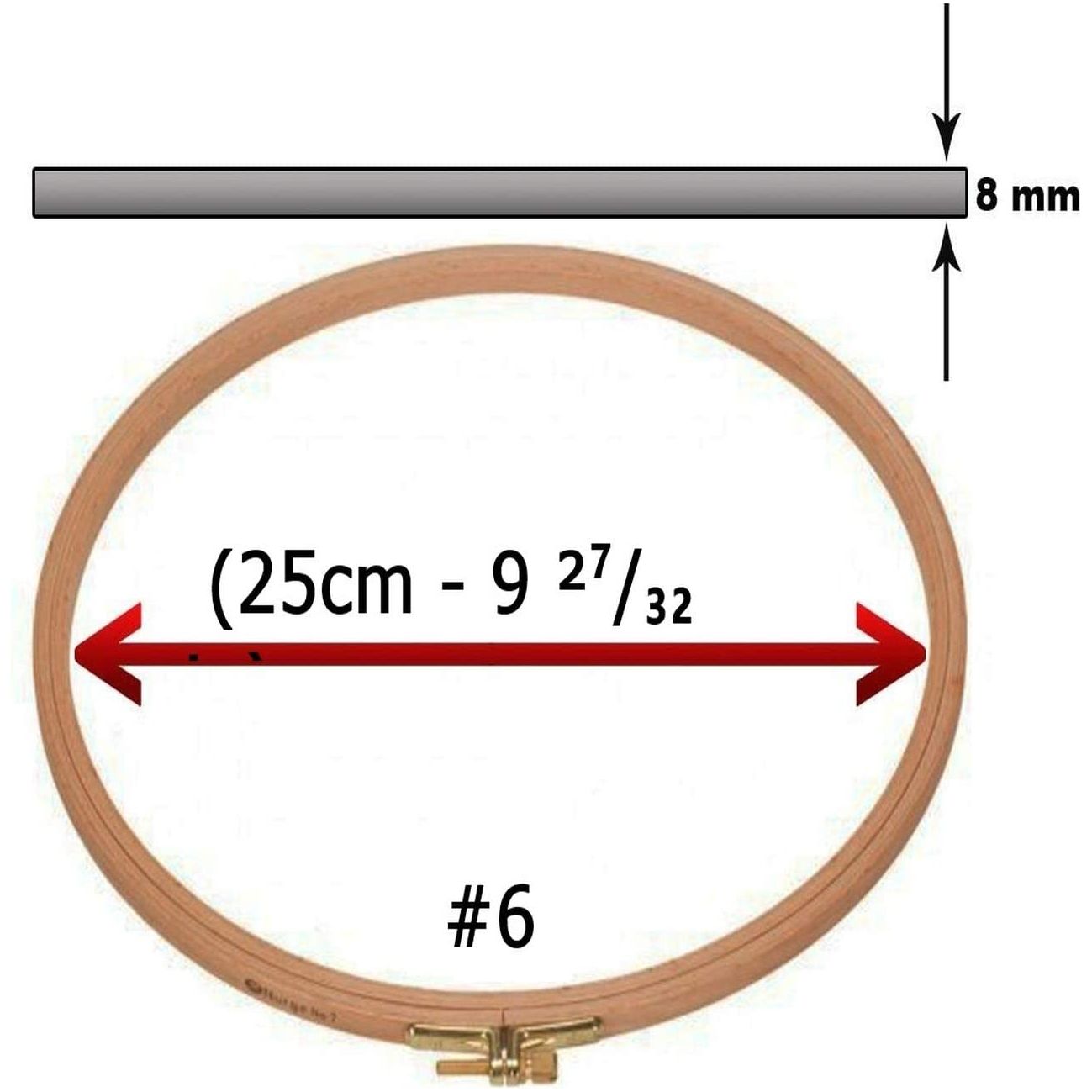 natural beech wood round quilt embroidery hoop with 8 different sizes to choose from 25cm - 9 ²⁷/₃₂ in