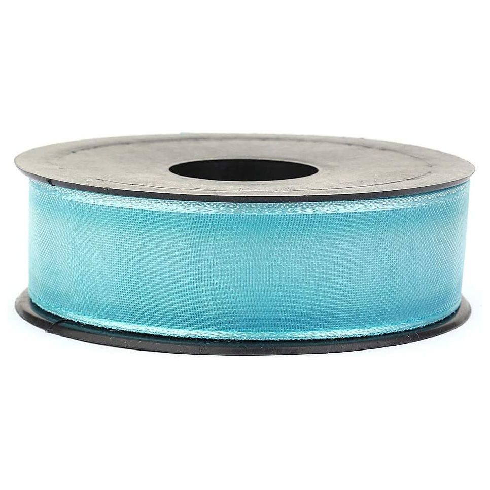20 mt (21.9 yard) long 1" wide sheer organza ribbon for sewing embellishment ribbon for crafts gift wrapping wedding party decorations turquoise