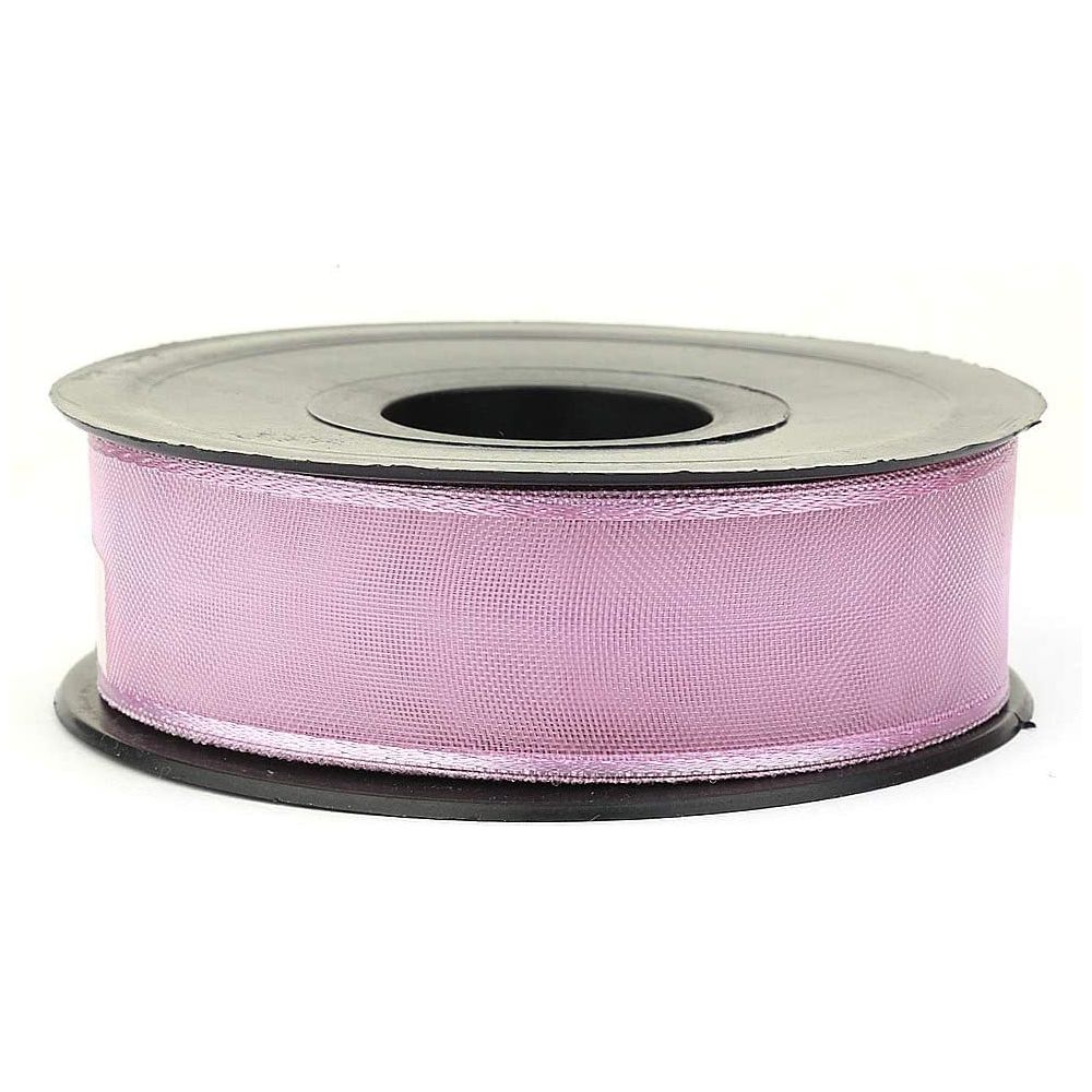 20 mt (21.9 yard) long 1" wide sheer organza ribbon for sewing embellishment ribbon for crafts gift wrapping wedding party decorations baby pink