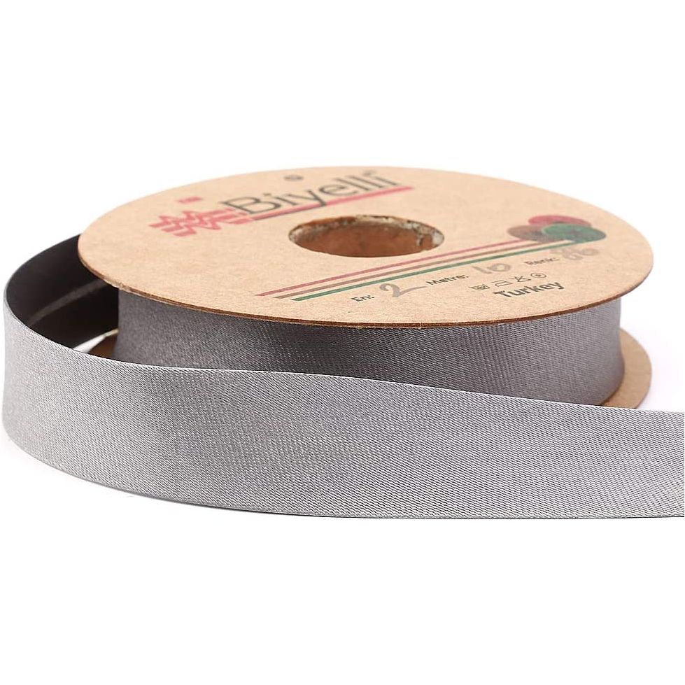 polyester satin bias binding tape (single fold) 20mm-13/16inch (10meters-10.93yds) 10 meter / gray