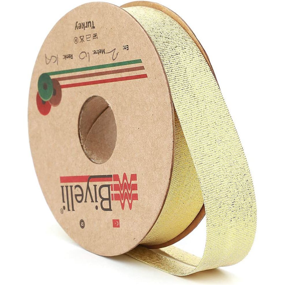 lurex shiny metallic bias binding single fold 20mm-13/16inch (10meters-10.93yds)