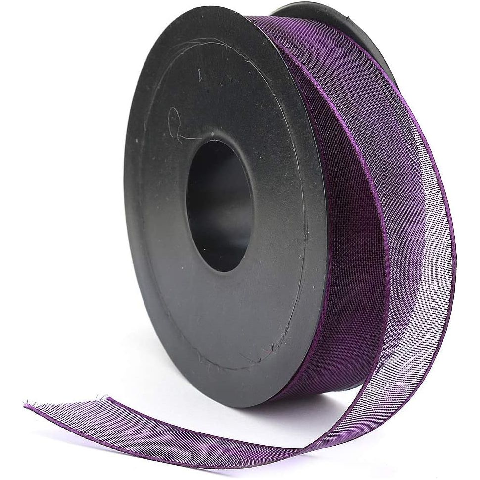 20 mt (21.9 yard) long 1" wide sheer organza ribbon for sewing embellishment ribbon for crafts gift wrapping wedding party decorations