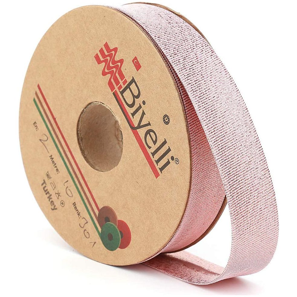 lurex shiny metallic bias binding single fold 20mm-13/16inch (10meters-10.93yds)