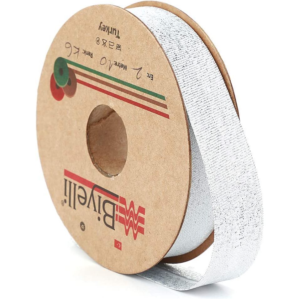 lurex shiny metallic bias binding single fold 20mm-13/16inch (10meters-10.93yds)