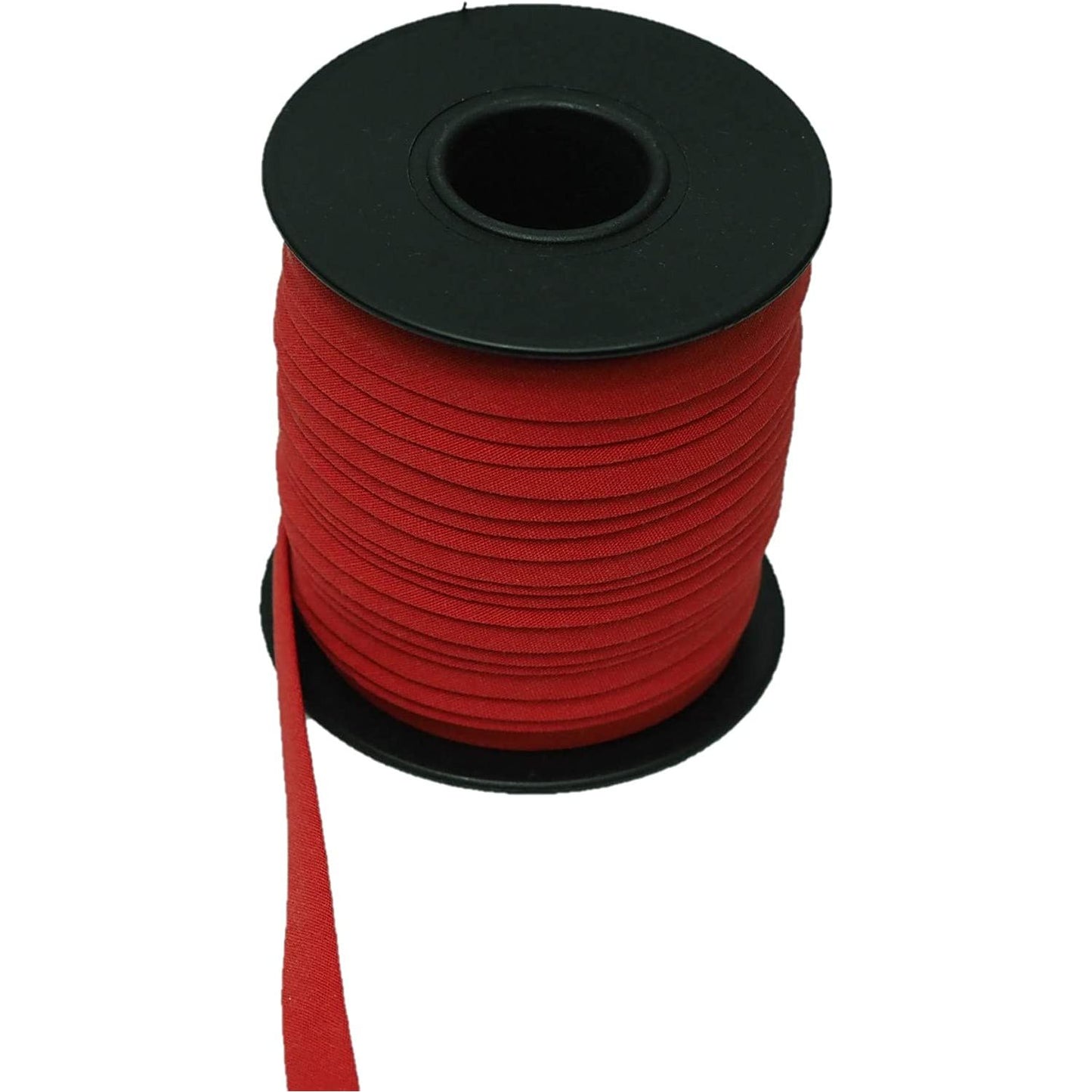 hobby trendy double fold cotton bias binding tape, for sewing, seaming, hemming, piping, quilting, 10mm- 3/8inch. continuous bulk spool of 27.30 yards - 25 meters red