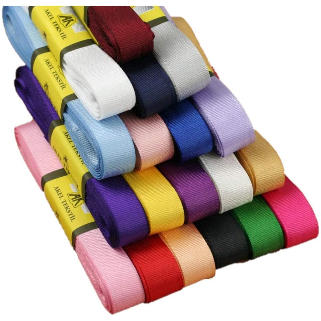 Hobby Trendy 10 Yards, ( 2cm -13/16 ) Solid Grosgrain Ribbon for Gifts  Wrapping Crafts Boutique Fabric Ribbons