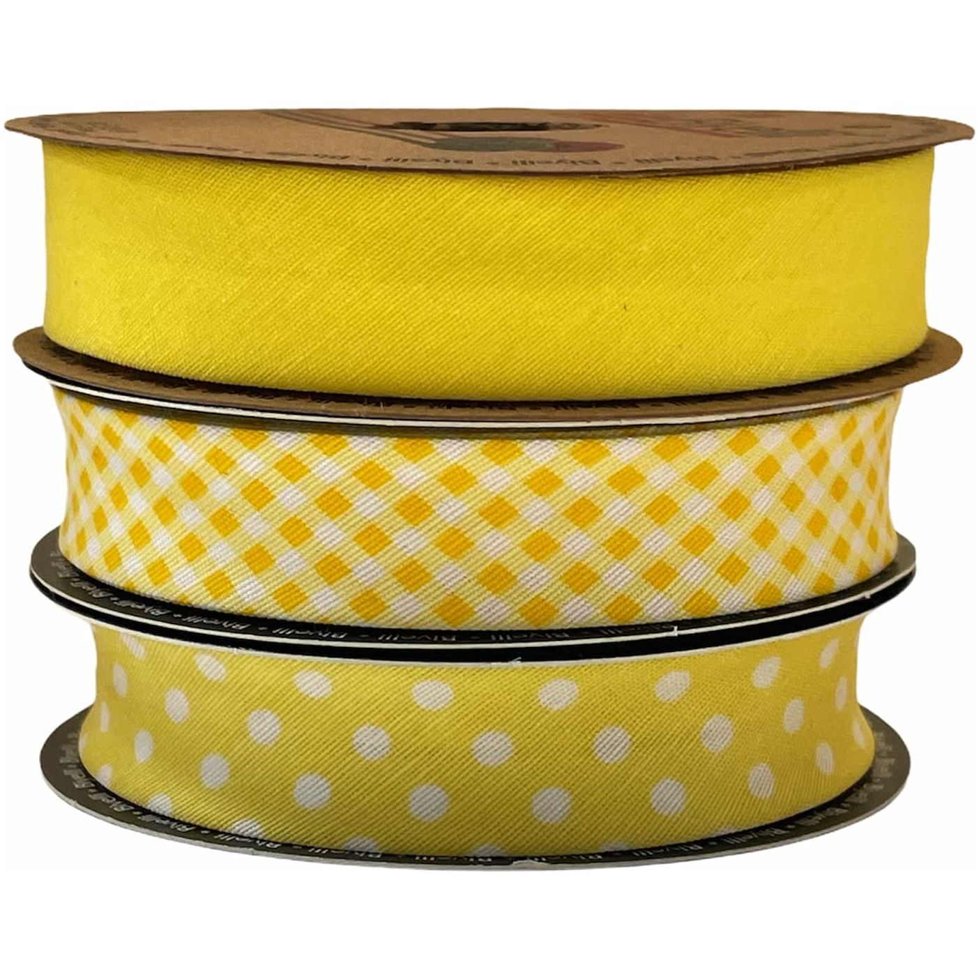 hobby trendy set of 3 cotton bias binding tape (single fold) 20mm-13/16inch (10meters-10.93yards each) 30meters /32.79 yards yellow