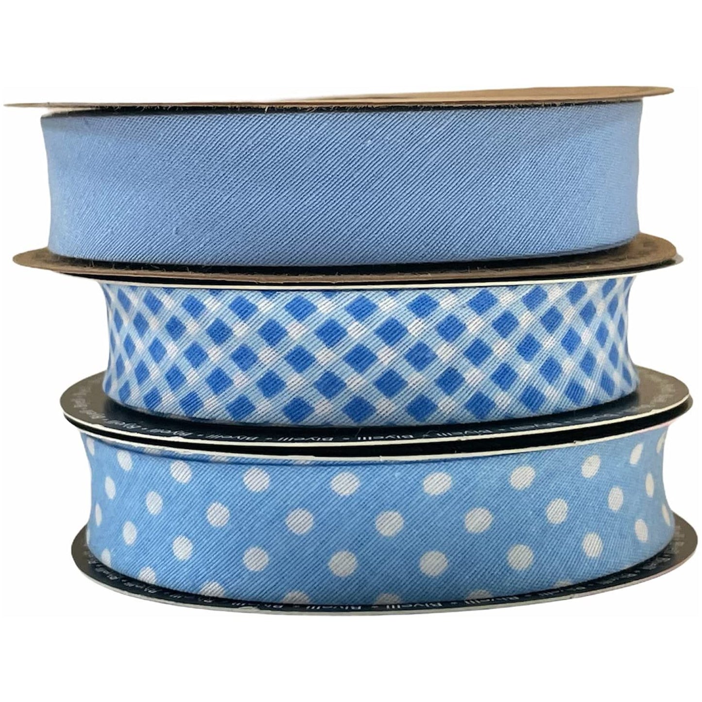 hobby trendy set of 3 cotton bias binding tape (single fold) 20mm-13/16inch (10meters-10.93yards each) 30meters /32.79 yards blue