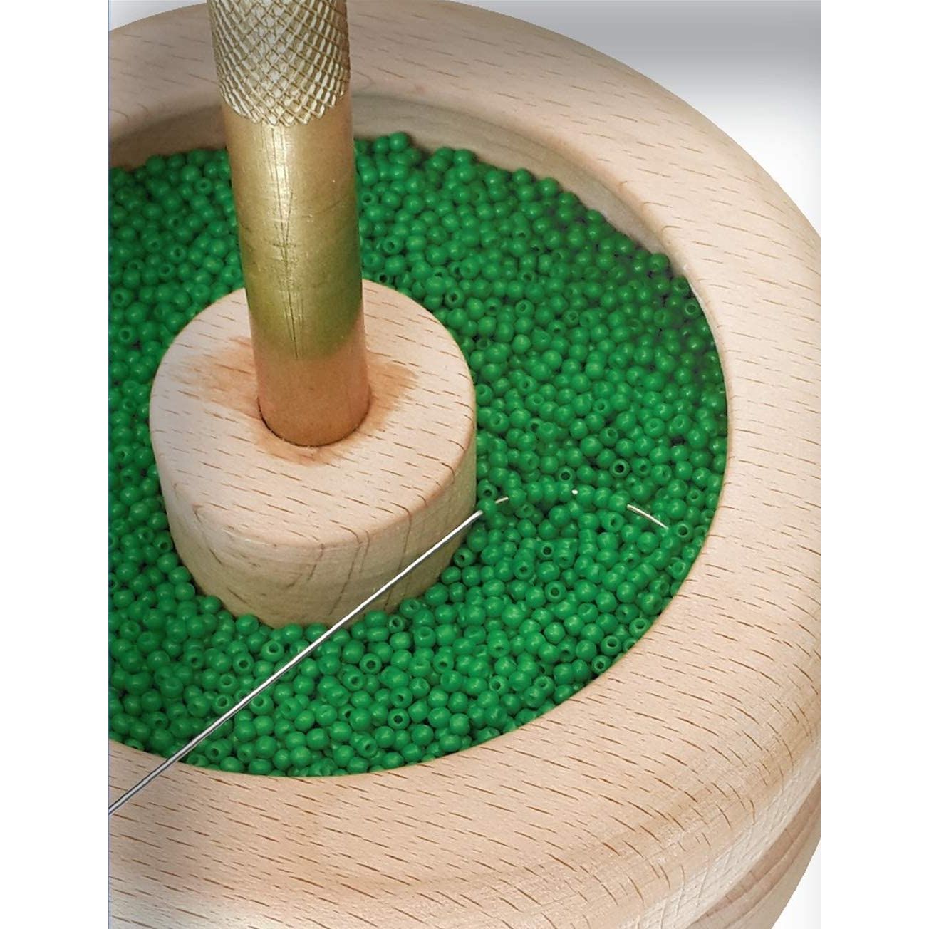 nurge wooden bead spinner, jewelry making bead holder, beading spinner bowl
