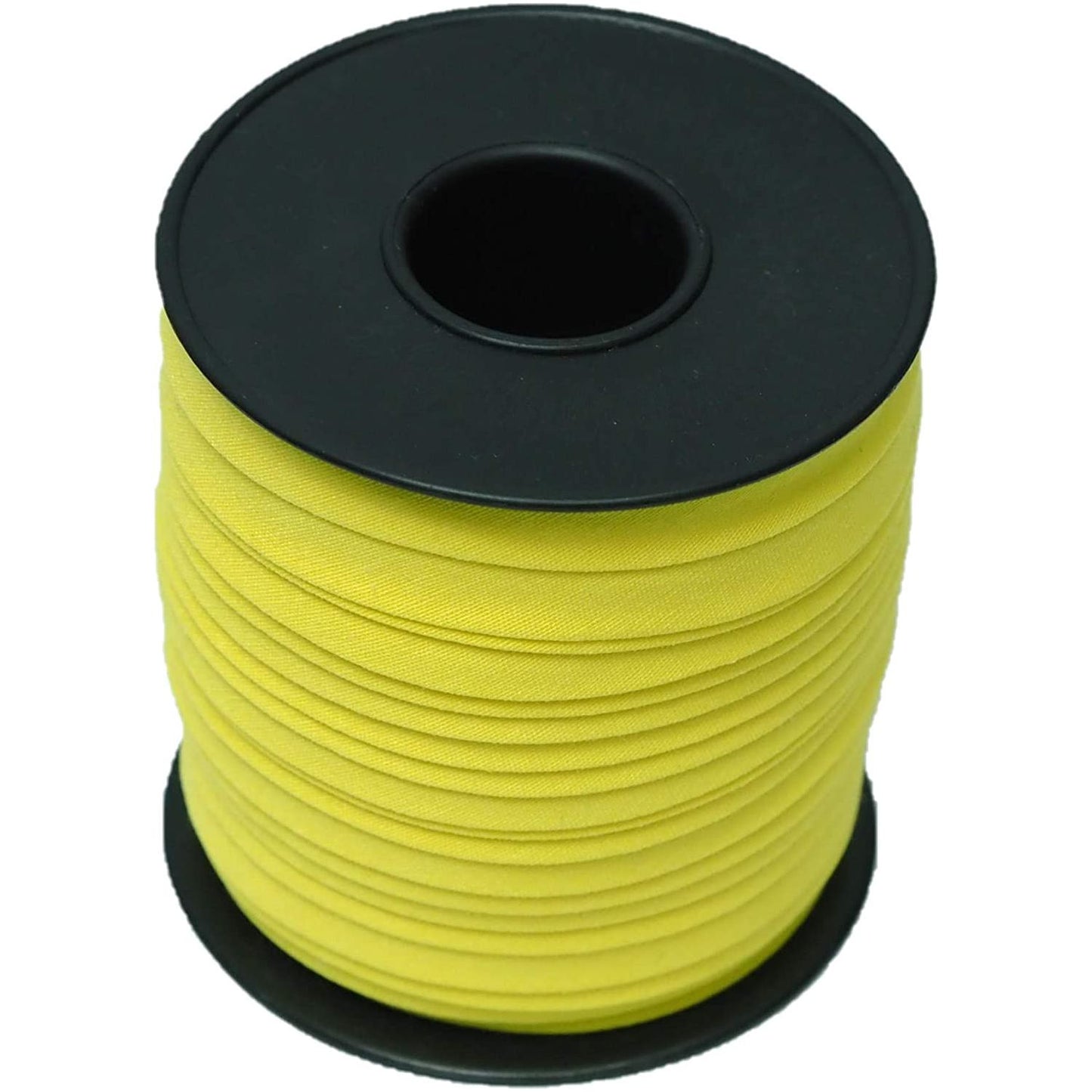 hobby trendy double fold cotton bias binding tape, for sewing, seaming, hemming, piping, quilting, 10mm- 3/8inch. continuous bulk spool of 27.30 yards - 25 meters yellow