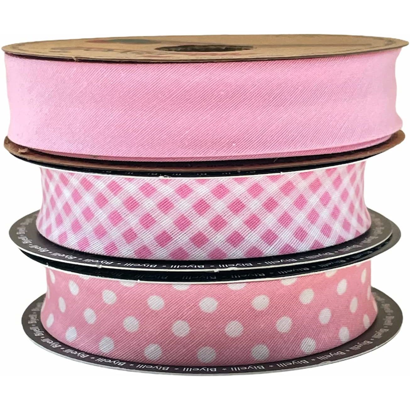 hobby trendy set of 3 cotton bias binding tape (single fold) 20mm-13/16inch (10meters-10.93yards each) 30meters /32.79 yards pink