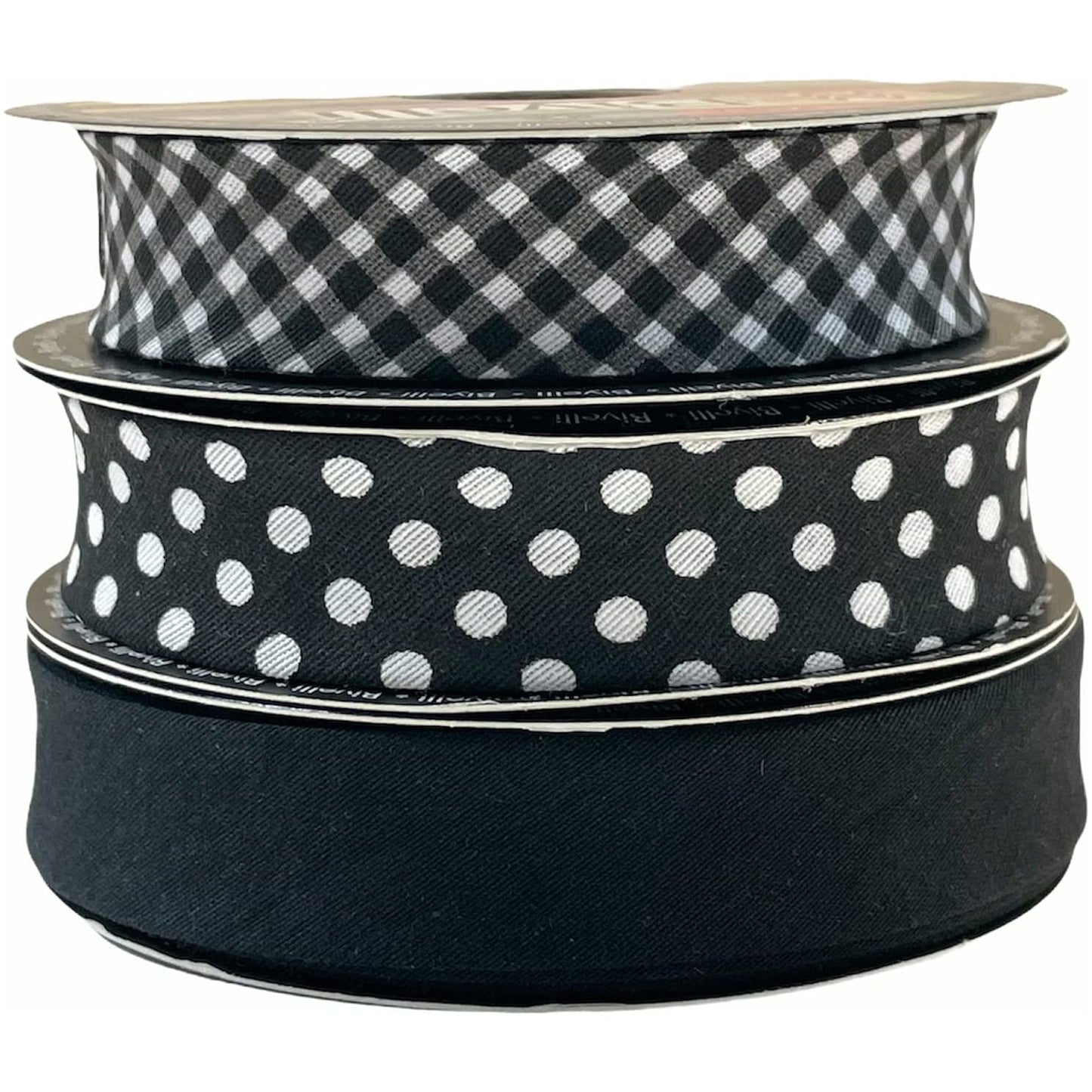 hobby trendy set of 3 cotton bias binding tape (single fold) 20mm-13/16inch (10meters-10.93yards each) 30meters /32.79 yards black