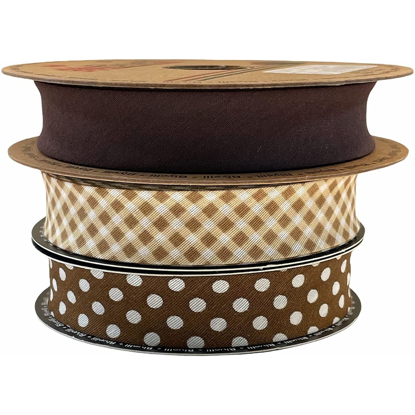hobby trendy set of 3 cotton bias binding tape (single fold) 20mm-13/16inch (10meters-10.93yards each) 30meters /32.79 yards brown
