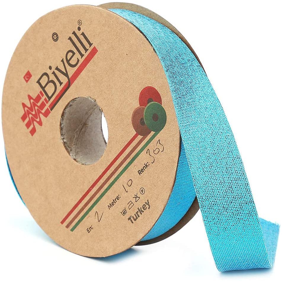 lurex shiny metallic bias binding single fold 20mm-13/16inch (10meters-10.93yds)