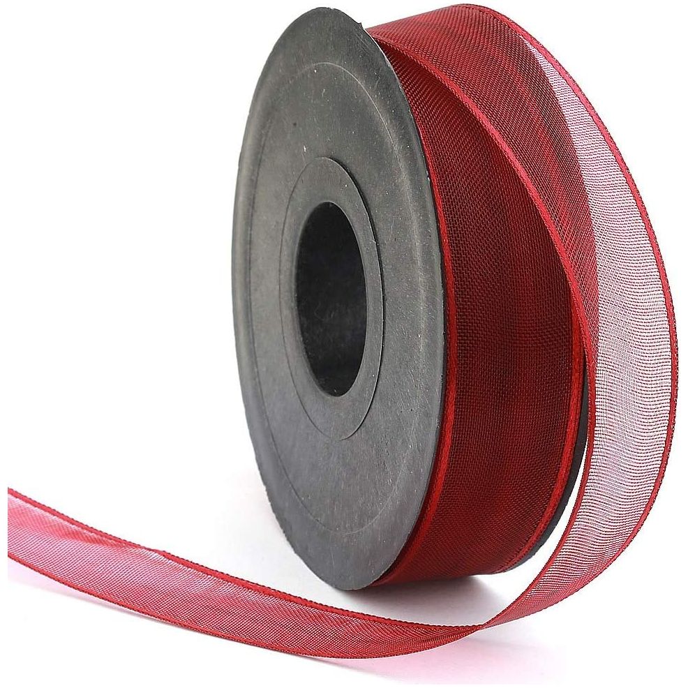 20 mt (21.9 yard) long 1" wide sheer organza ribbon for sewing embellishment ribbon for crafts gift wrapping wedding party decorations