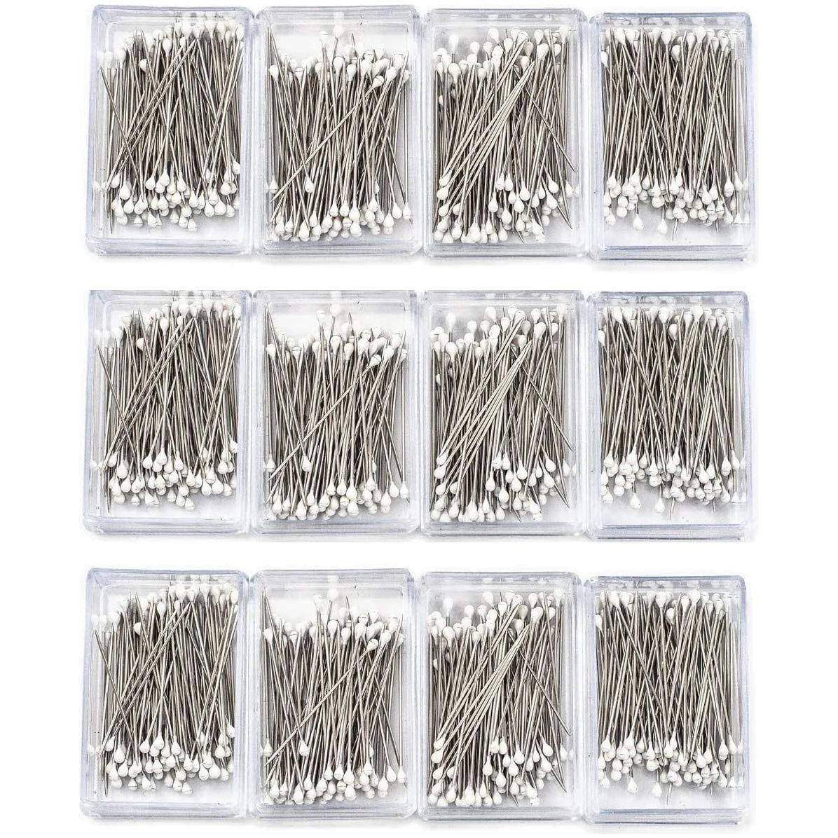 white decorative sewing pins 3cm (approx 1.20in) round manmade pearl ball head corsage pin straight dressmaking pins