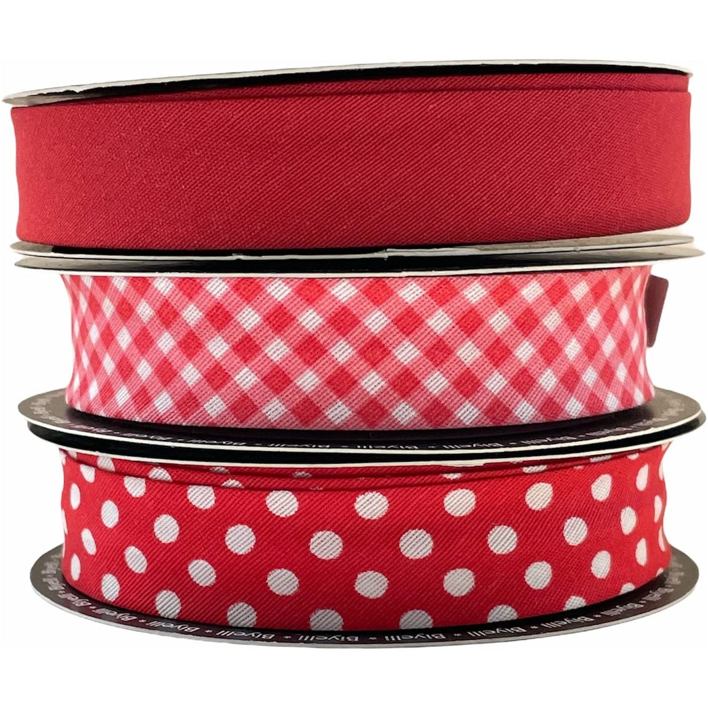 hobby trendy set of 3 cotton bias binding tape (single fold) 20mm-13/16inch (10meters-10.93yards each) 30meters /32.79 yards red
