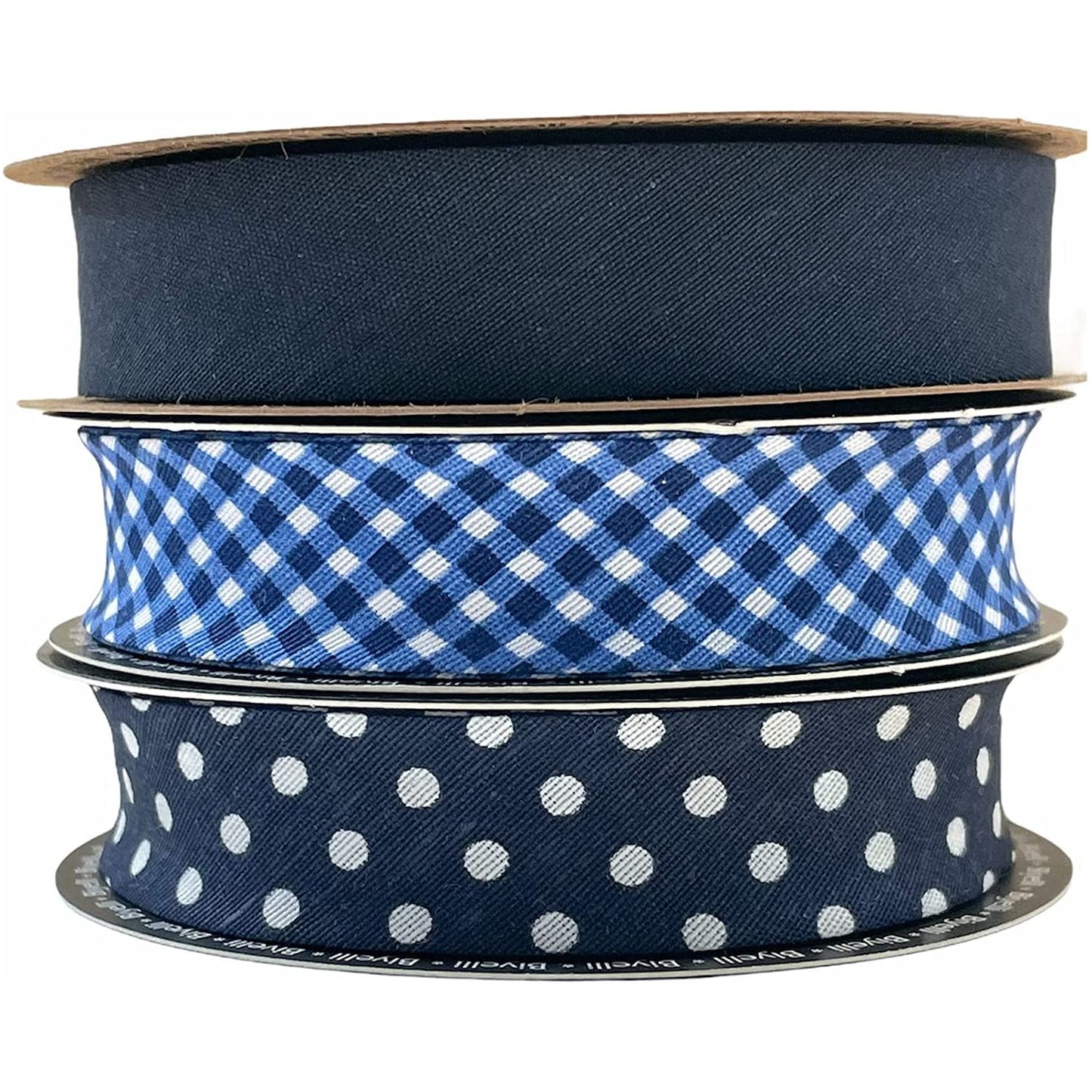hobby trendy set of 3 cotton bias binding tape (single fold) 20mm-13/16inch (10meters-10.93yards each) 30meters /32.79 yards navy