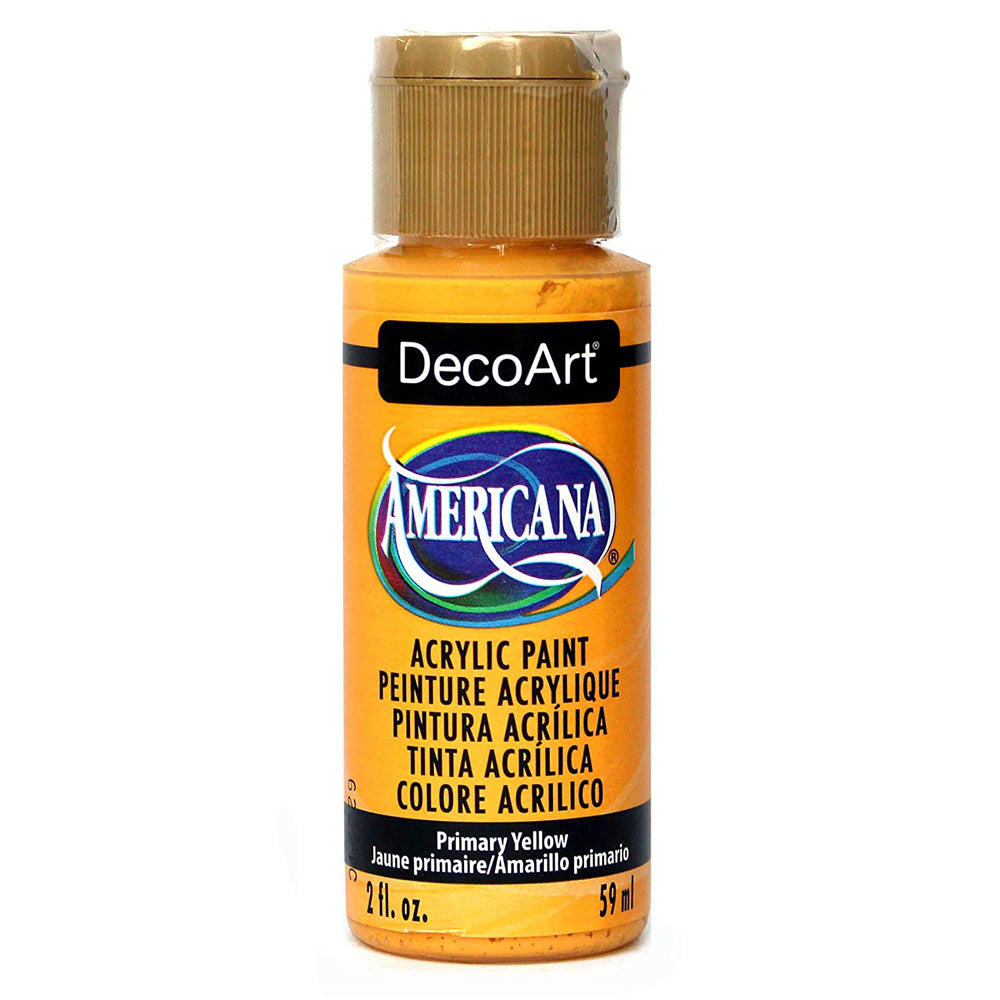 decoart americana acrylic - primary yellow - 2oz