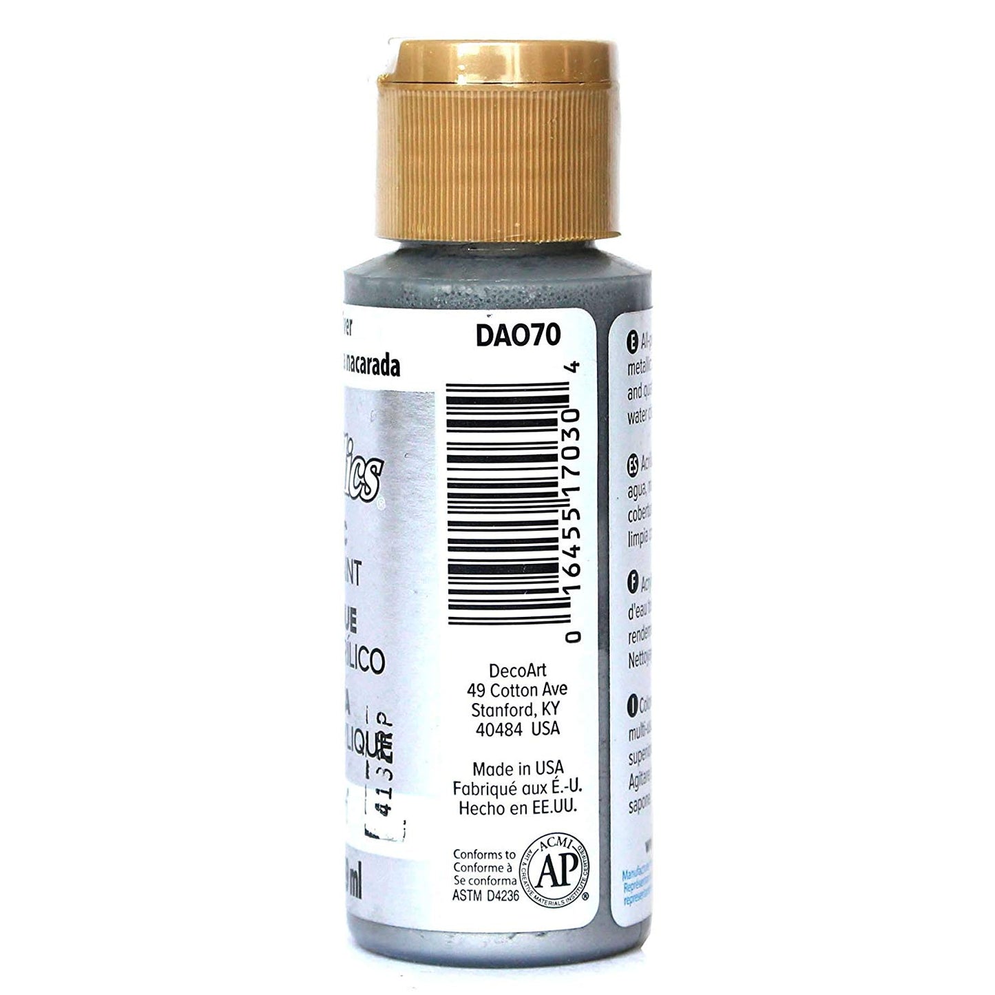 decoart dazzling metallics - shimmering silver - 2 oz