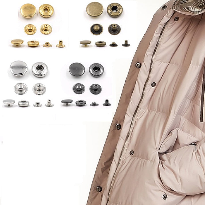 Stainless Steel Metal 15 mm Fashion Spring Snap Buttons ( Line 24 - 24L)