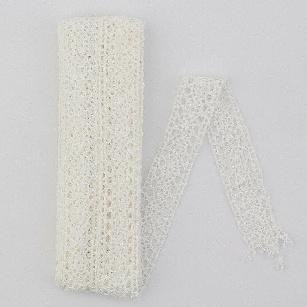 5mt cotton crochet off-white lace vintage trimming (34514)