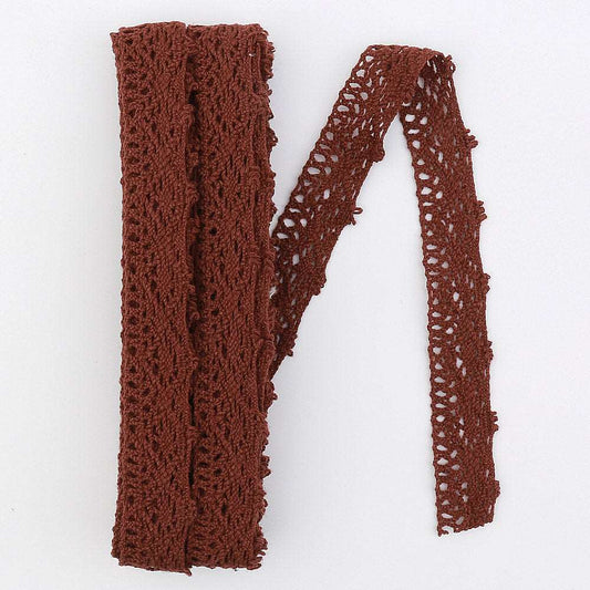 5mt brown cotton crochet lace vintage trimming (34518)