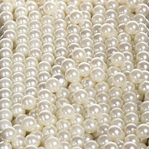 Ivory Color Imitation Pearl Beads, Round Acrylic Beads (1,76 oz = 50 grams)