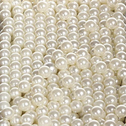 Ivory Color Imitation Pearl Beads, Round Acrylic Beads (1,76 oz = 50 grams)