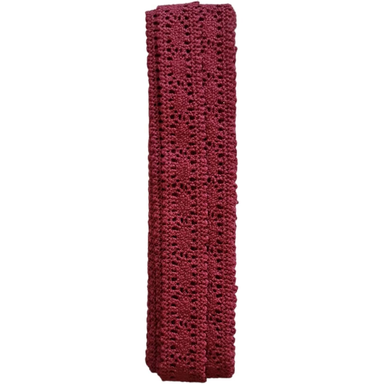 5mt Cotton Crochet Burgundy Lace Vintage Trimming (34516) - Hobby Trendy