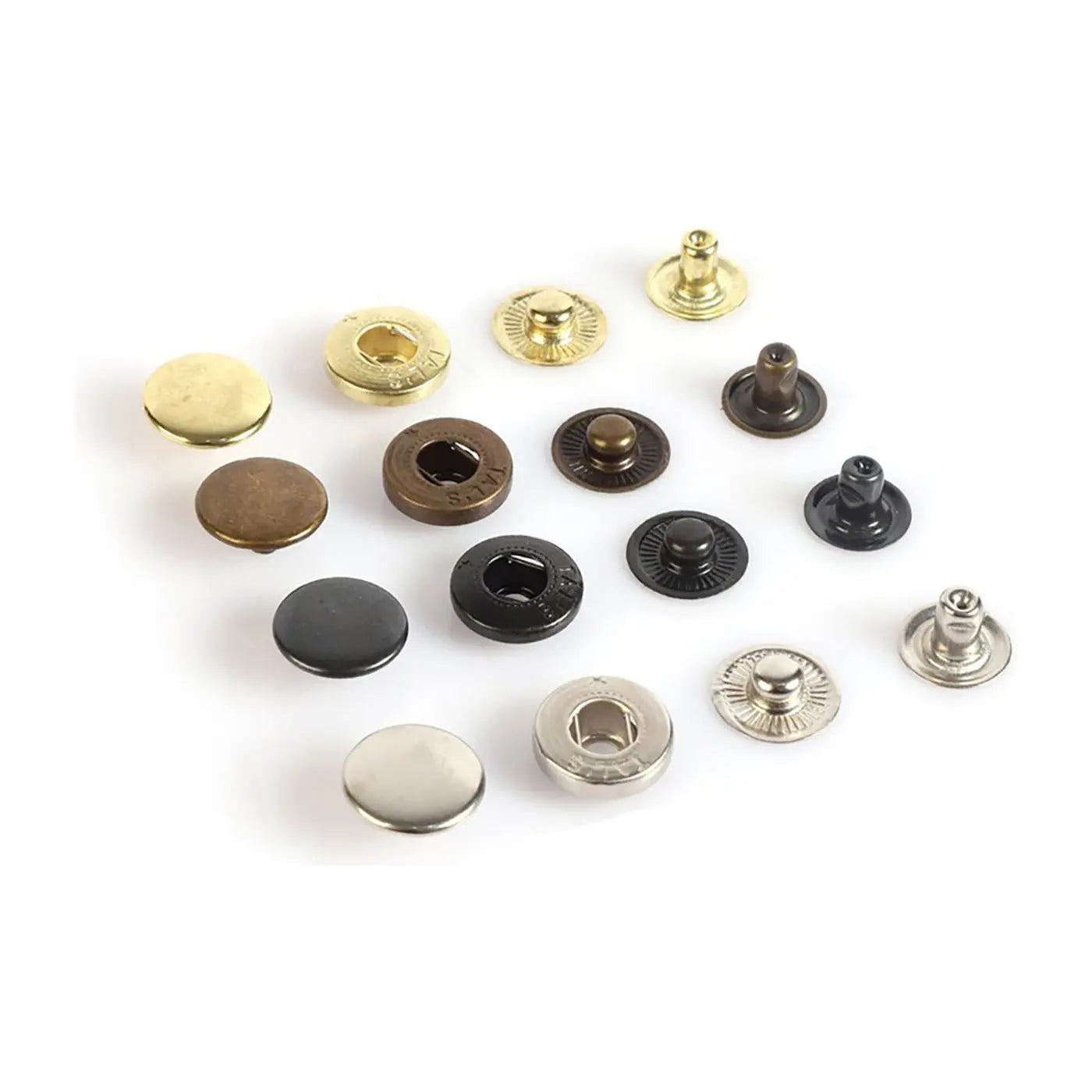 15 mm Alfa System Round Metal Fashion Spring Snap Buttons – Hobby Trendy