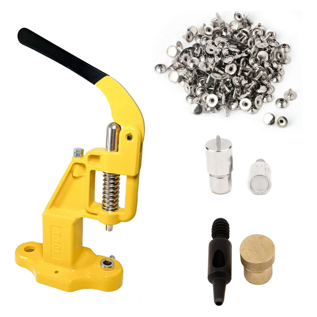 9 mm Rivets Set with The Manual Hand Press Machine Dies and Hole Punch ...