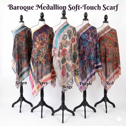 Elegant 36" Square Floral Scarf for Women – Soft Poly-Viscose Soft-touch Head Scarf, Lightweight Neckerchief, Bohemian Medallion Pattern Hair Wrap and Shawl